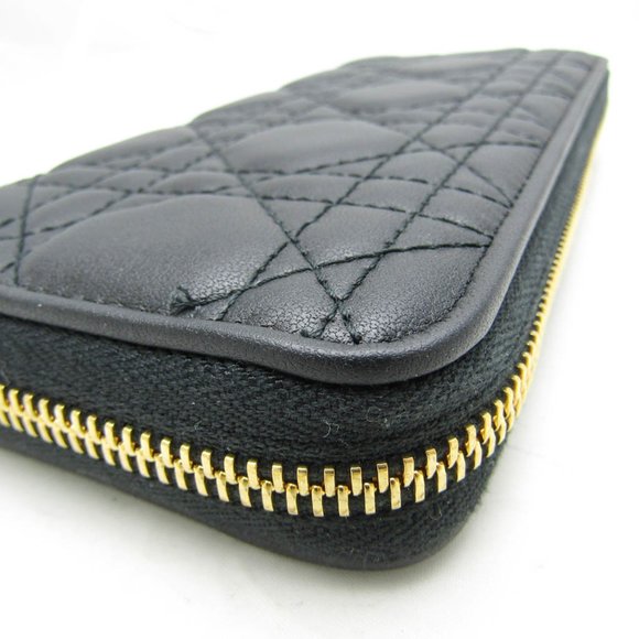 CHRISTIAN DIOR Lambskin Long Wallet Black - Picture 7 of 13